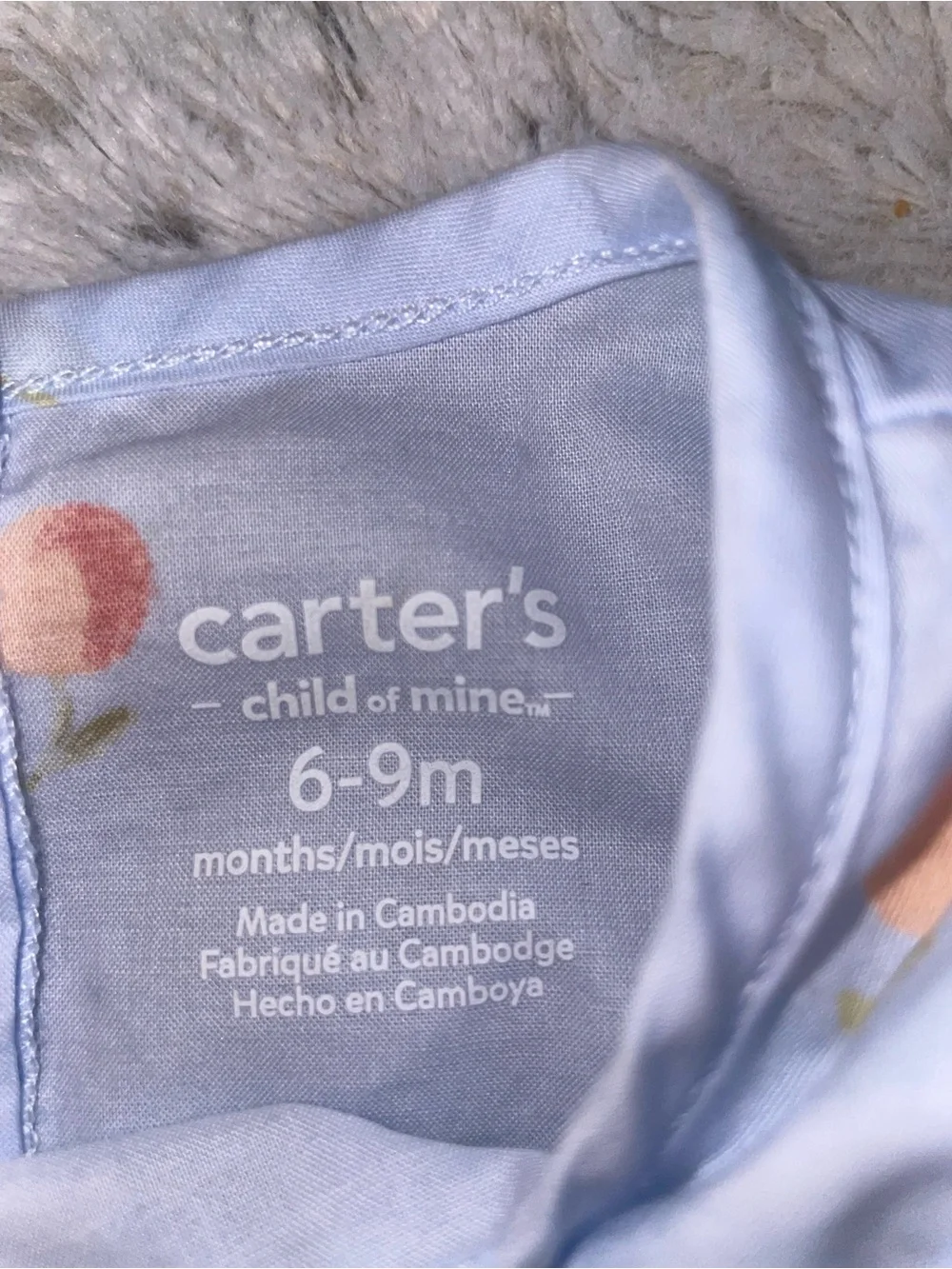 Caters Light Blue Peach Print Baby Top & Bloomers Set